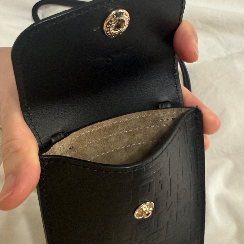 Longchamp Black Crossbody Phone Pouch - Picture 4 of 6